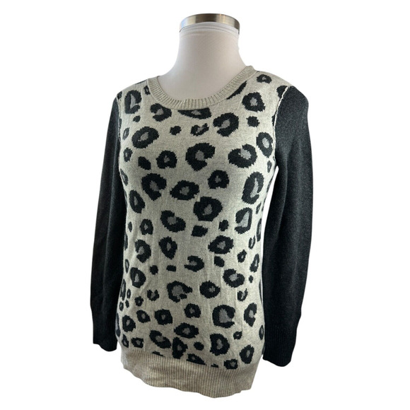 NWT Michael Stars Leopard Print Wool Cashmere Blend Sweater Women's Size XS / S - Picture 11 of 11